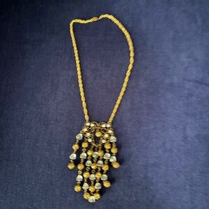 Chic Gold and Silver Beaded Necklace